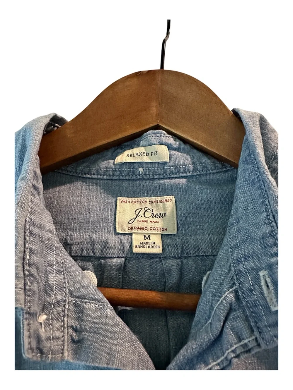 Original J. Crew - Men’s Chambray Long-Sleeve Button-Down Shirt - Washed Blue